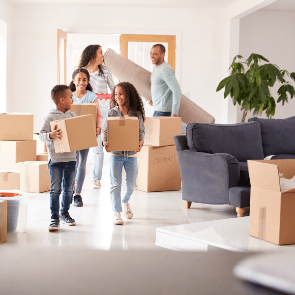 Utah family packing boxes after accepting a fair cash offer